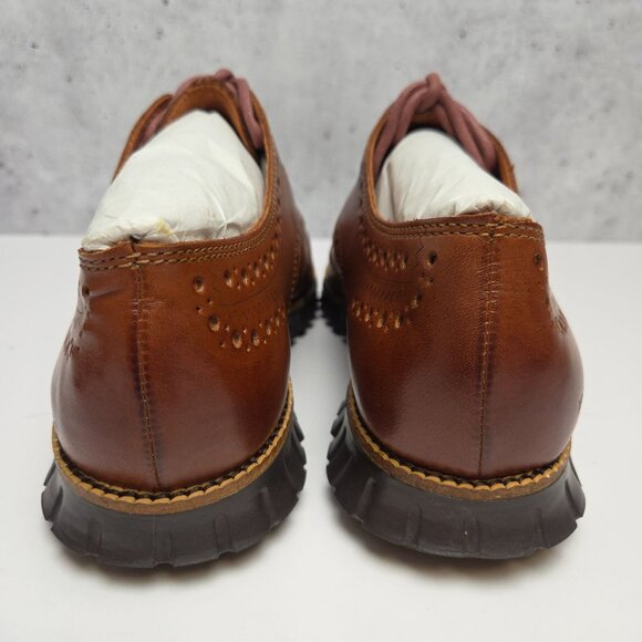 New Cole Haan Zerogrand Wing Ox Mens 8.5M British Tan Java Leather Dress Shoes - Picture 5 of 9